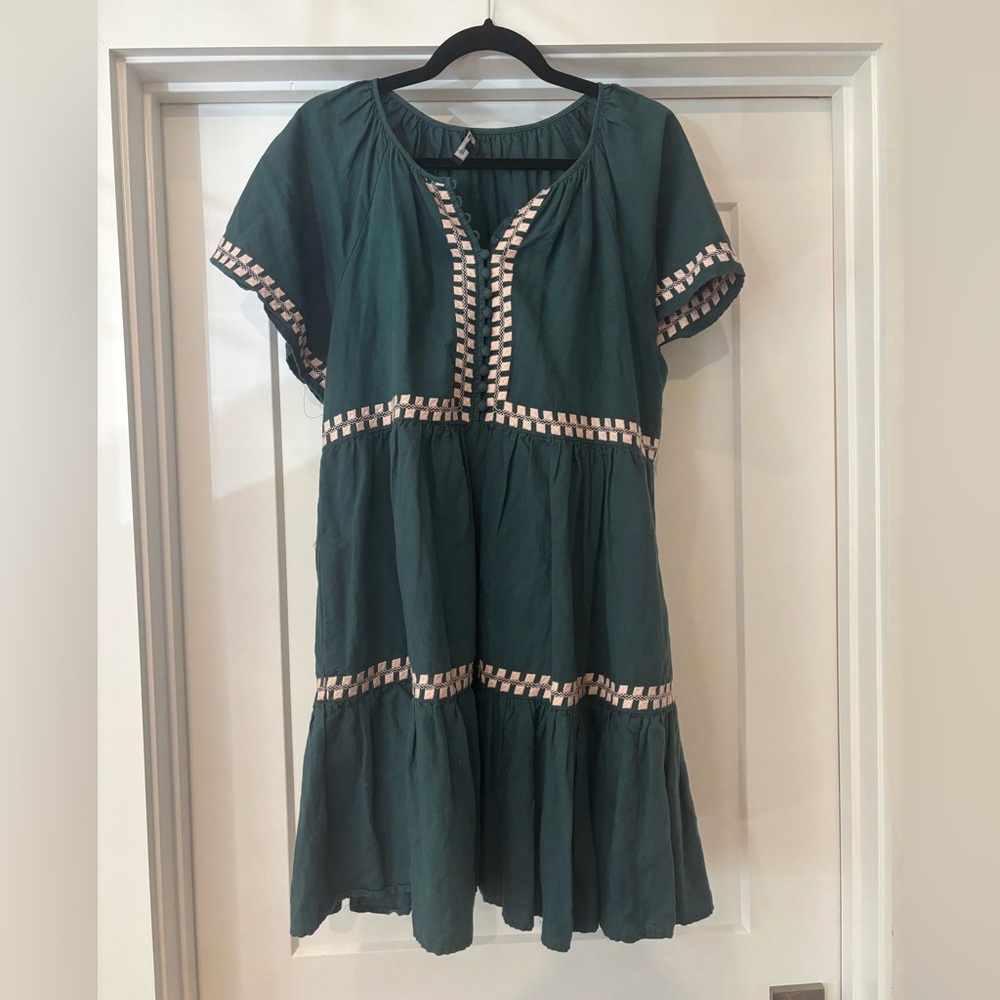 Madewell Teal Dress with Pink Details